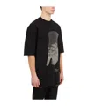 Rick Owens Ron Jumbo Embroidered Cotton T-shirt In Black