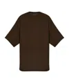 Rick Owens Crewneck Oversized T-shirt Raw Hems In Black