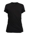 Rick Owens Double Ss Cotton T-shirt Draped Effect In Black