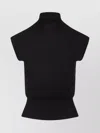 Rick Owens Short Sleeves Turtle Neck Top In Black