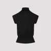 Rick Owens Short Sleeves Turtle Neck Top In Black