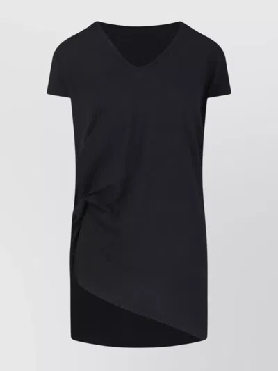 Rick Owens Short Sleeves With Asymmetric Hem And V-neckline In Multi