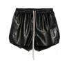 Rick Owens Black Hollywood Boxers Leather Shorts In Black