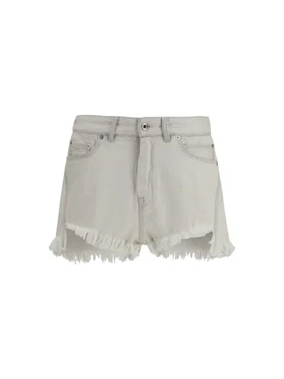 Rick Owens Shorts Temple Bias Cutoffs In Denim In Multi
