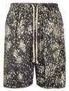 Rick Owens Shorts With Japanese Print Trousers Black In Black