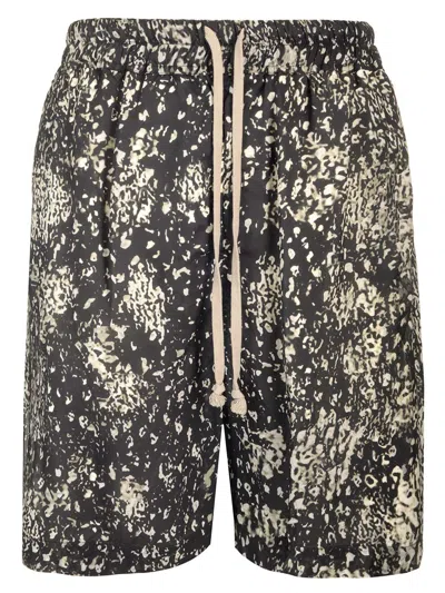Rick Owens Shorts With Japanese Print Trousers Black