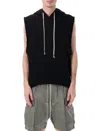 Rick Owens Drkshdw Sleeveless Hooded Tunic In Black