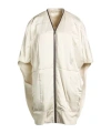 Rick Owens Short-sleeve Satin Coat In White