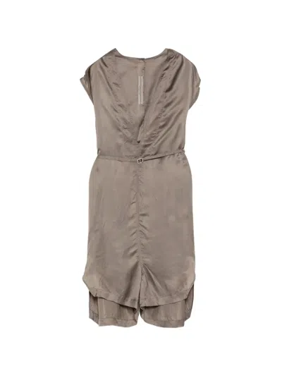 Rick Owens Short-sleeves Jumpsuit In Gray