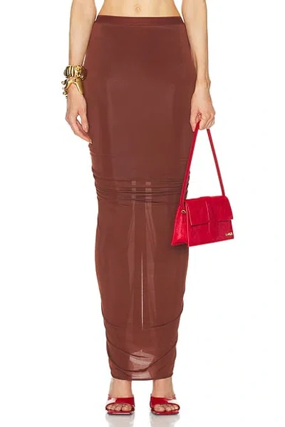 Rick Owens Shrimp Draped Midi Skirt In Red