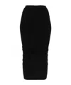 Rick Owens Gonna Midi Shrimp In Jersey Stretch In Black