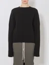 Rick Owens Cozy Crew Neck Knitwear With Long Sleeves In Black