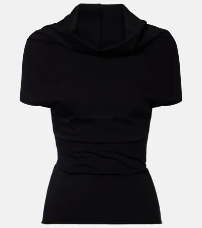 Rick Owens Shroud Cotton Jersey T-shirt In Black