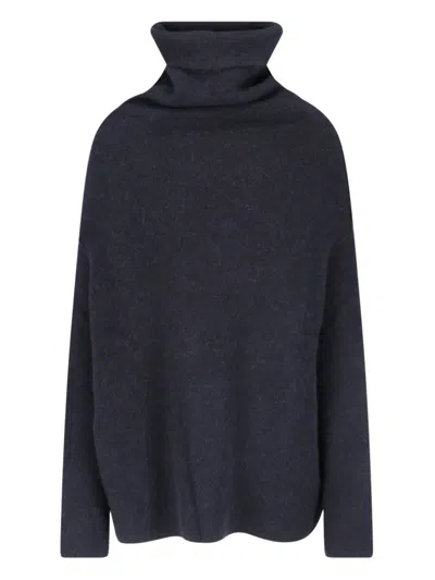 Rick Owens Shroud High Neck Sweater In Black