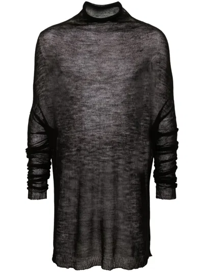 Rick Owens Shroud Open-knit Jumper In Black