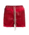 Rick Owens Red Gabe Denim Shorts In Red
