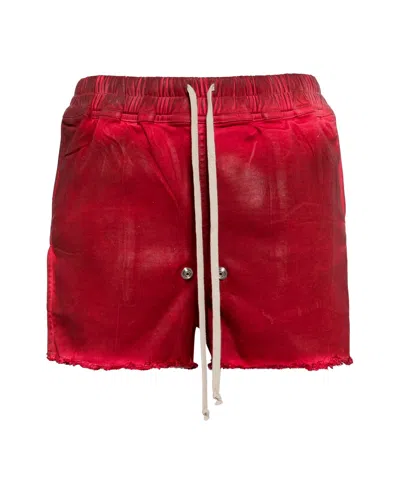 RICK OWENS SIDE-SLIT DENIM SHORTS