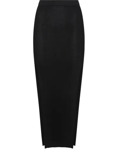 Rick Owens Side-slits Skirt In Black