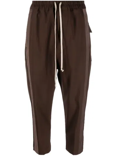 Rick Owens Cropped Drawstring Astaires Pants In Regular Fit In Brown