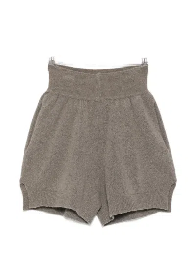 Rick Owens Side-slit Shorts In Gray