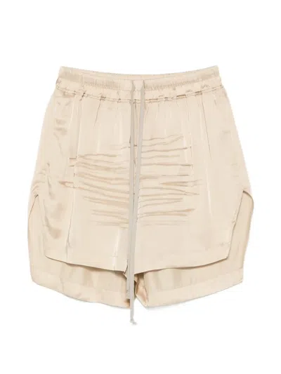 Rick Owens Side-slits Shorts In Neutral