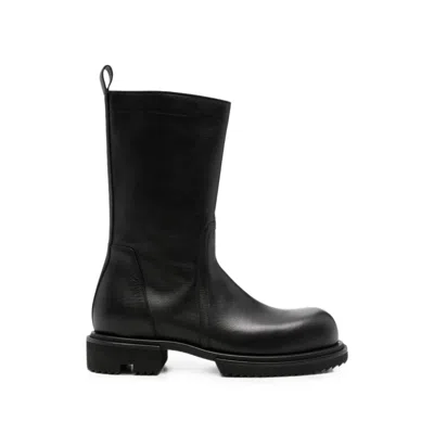 Rick Owens Side-zip Leather Boots In Black