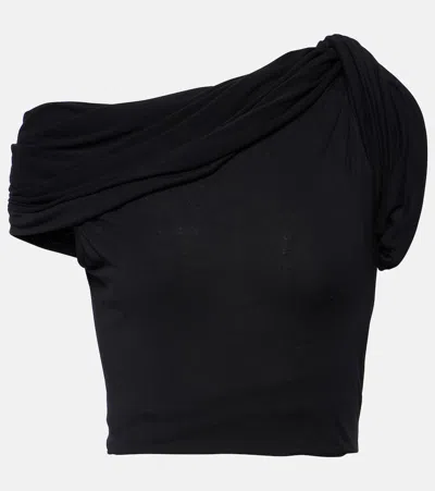 Rick Owens Sienna Jersey Crop Top In Black