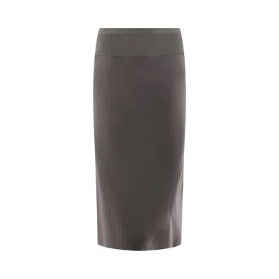 Pre-owned Rick Owens Silk A Line Bias Skirt 'dust' | Brown | Women's Size 44