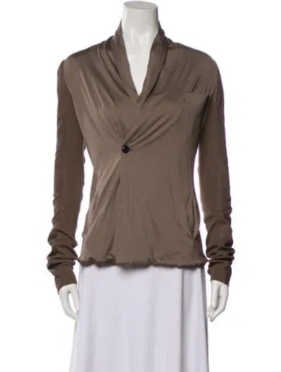 Pre-owned Rick Owens Silk Blazer In Brown