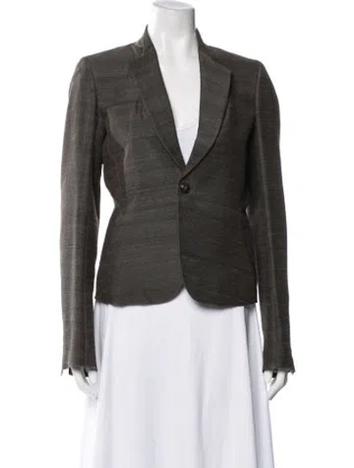 Pre-owned Rick Owens Silk Blazer In Green