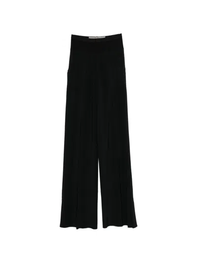 Rick Owens Silk Blend Trousers In Black