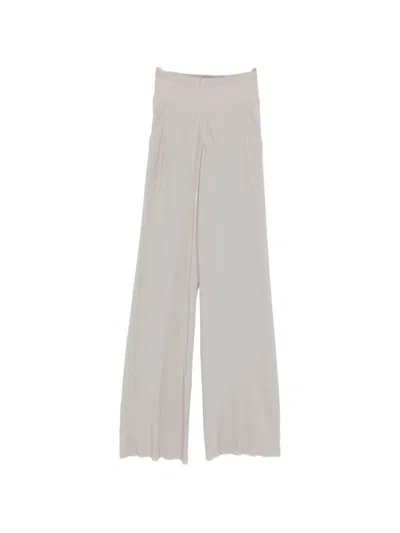 Rick Owens Silk Blend Trousers In Neutral