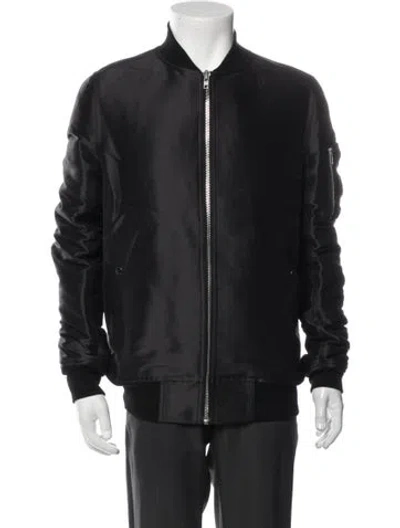 Pre-owned Rick Owens Silk Bomber Jacket In Black