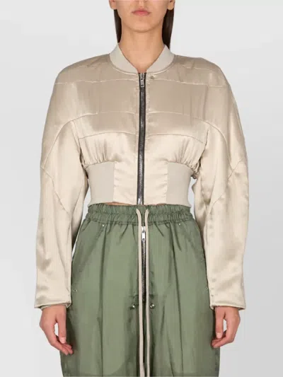 Rick Owens Silk Bomber Jacket In Nude