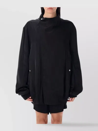 RICK OWENS SILK CHARM FUNNEL NECK JACKET