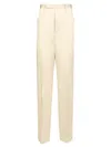 Rick Owens Silk Charmeuse Trousers White In Neutral