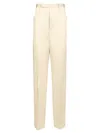 Rick Owens Silk Charmeuse Trousers White In Neutral