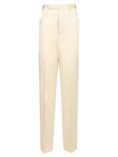 Rick Owens Silk Charmeuse Trousers White In Neutral