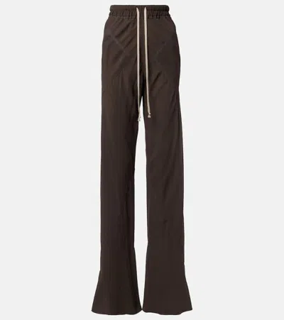 Rick Owens Silk Charmeuse Wide-leg Pants In Brown