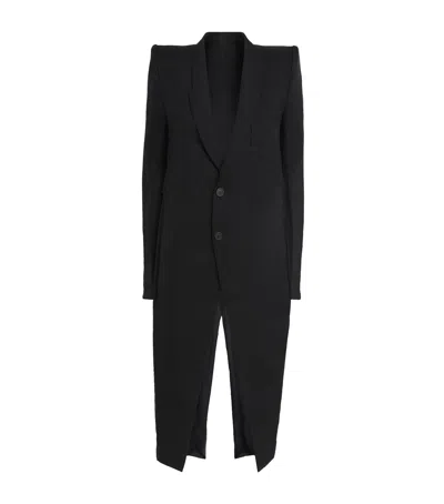 Rick Owens Silk Chiffon Tulle-detail Coat In Black