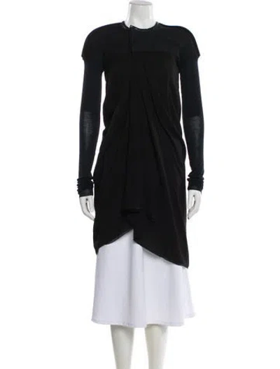 Pre-owned Rick Owens Silk Coat In Black