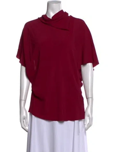 Pre-owned Rick Owens Silk Cowl Neck Top In Pink