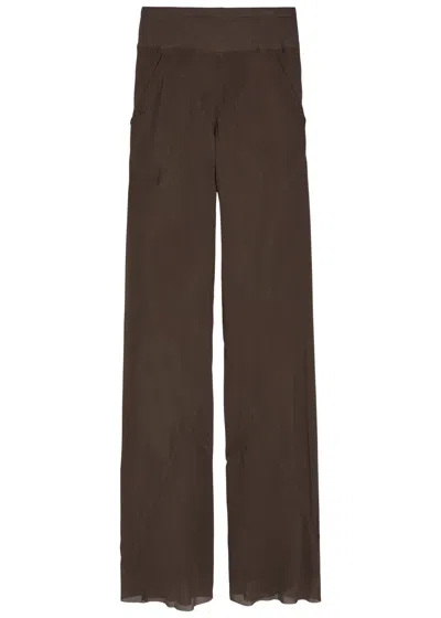 Rick Owens Silk-georgette In Brown