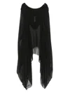 Rick Owens Draped Sheer V-neck Coverups In Black