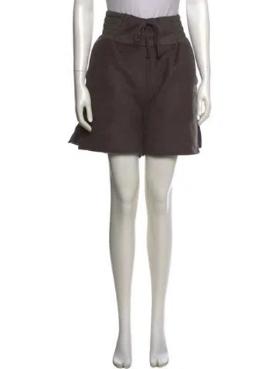 Pre-owned Rick Owens Silk Knee-length Shorts In Brown