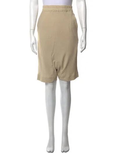 Pre-owned Rick Owens Silk Knee-length Shorts In Brown