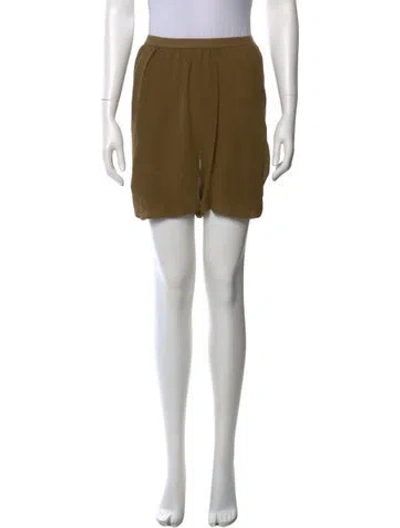 Pre-owned Rick Owens Silk Knee-length Shorts In Green