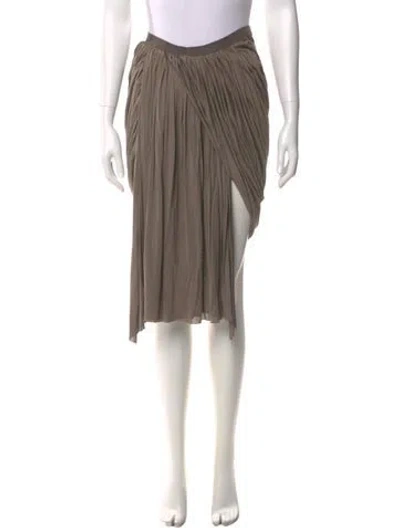 Pre-owned Rick Owens Silk Knee-length Skirt In Neutral