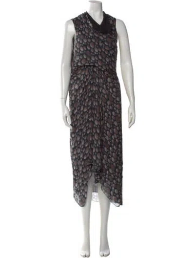 Pre-owned Rick Owens Silk Long Dress In Black