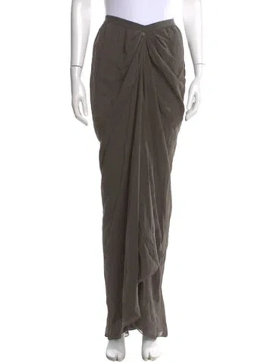 Pre-owned Rick Owens Silk Long Skirt In Neutral